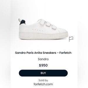 New Sandro Anita White Sneakers